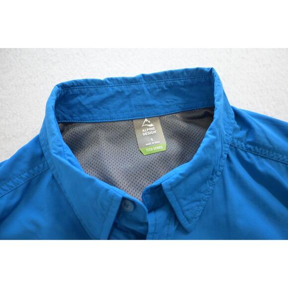 Alpine Design Camp Shirt Tech Series Breathable Blue Vented Mens Size Small - Picture 6 of 8
